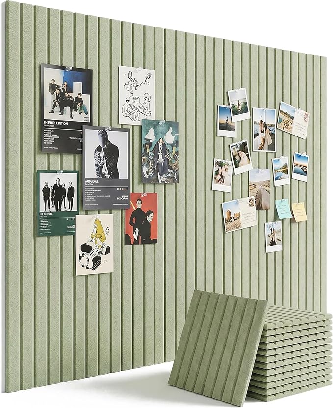 Aothia 12-Pack Felt Bulletin Board Tiles 48"x36", Modular Pin Board