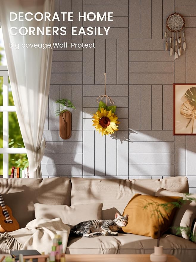 Bumusty Large Cork Board Alternative-48 x 36" Felt Bulletin Board Tiles