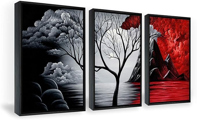 Wieco Art Framed Wall Art the Cloud Tree Wall Art HD print of Oil Paintings