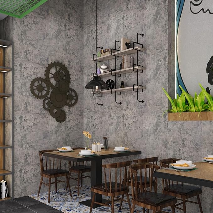 BAYYA Cement Grey Contact Paper Concrete Peel and Stick Wallpaper Industrial