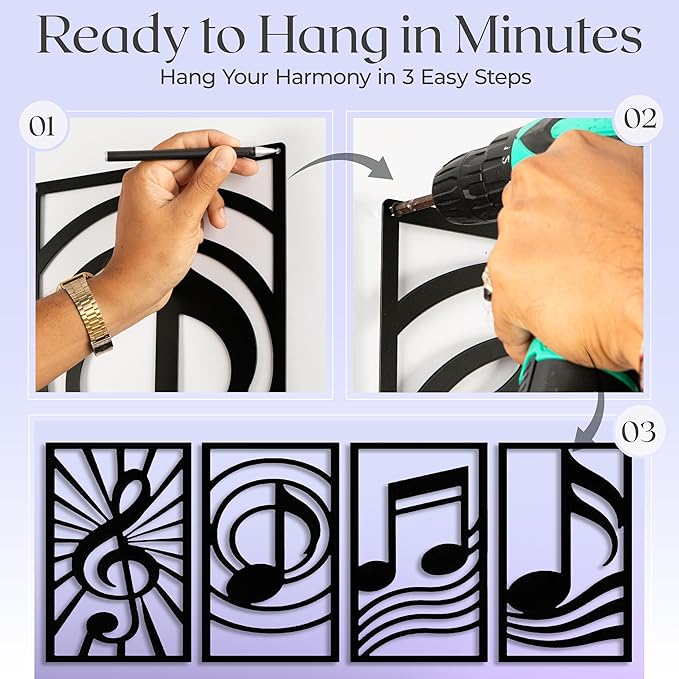 GALLERY GRACE Metal Wall Art Decor – 11" x 16" Set of 4 Single Line Abstract