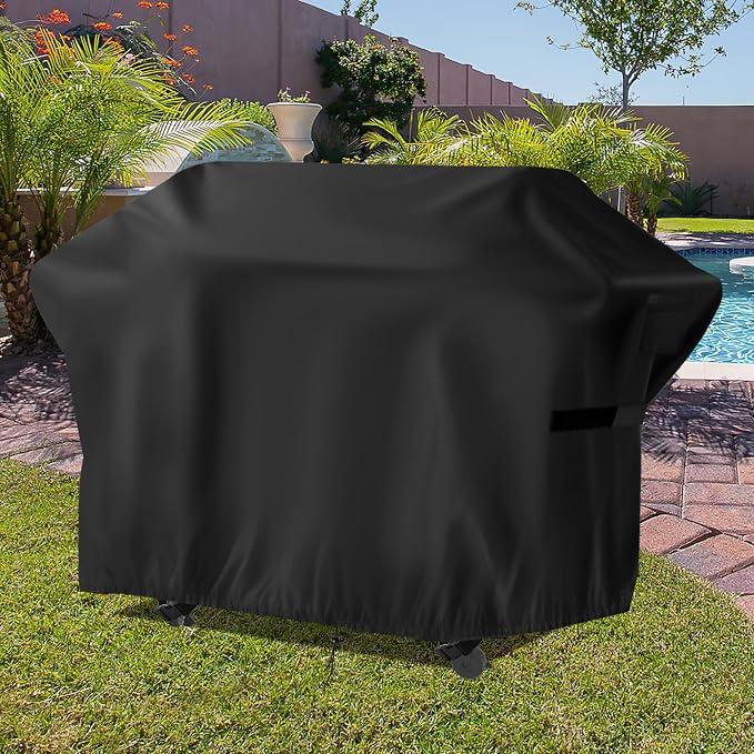 Heavy Duty Waterproof Gas Grill Cover, 76 inch Flat Top Griddle Cover for Weber Char-Broil Nexgrill More,4-6 Burner Grill Cover for Most 75 in Smoker，76"x 26"x36"