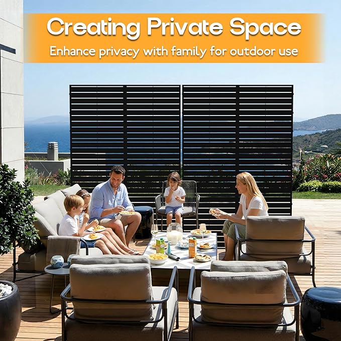 MTART Metal Privacy Screen 72" H x 47.2" Decorative Outdoor Privacy Screen