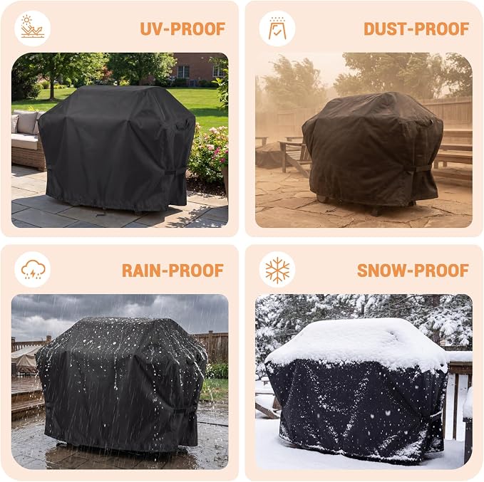 BBQ Grill Cover for Kitchenaid 4-Burner Gas Grill Models 720-0745, Waterproof 600D Outdoor Propane Barbecue Covers Smoker Covers- 56" L x 23" W x 48" H