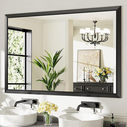 Briivue 60x40 Inch Black Bathroom Mirror