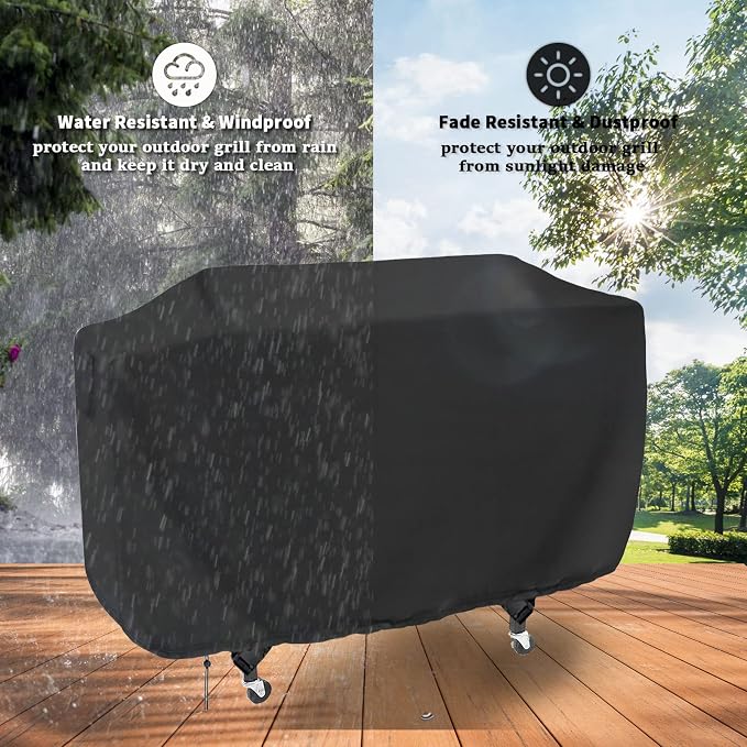 Flat Top Grill Cover for Royal Goumet GB4000/GB4007/GB4001B/GB4002 2018-2024 Propane Gas Grill, Waterproof 36 Inch Griddle Cover for Char-Griller Flat Iron 4-Burner Grill -64.8 x 25 x 34