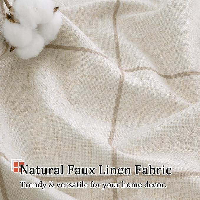 Lajode Plaid Curtains Pattern Printed 90 Inches Long