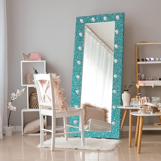 CRE8TIVE 8"x354" Teal Blue Glitter Wallpaper Stick and Peel Wall Border Fabric