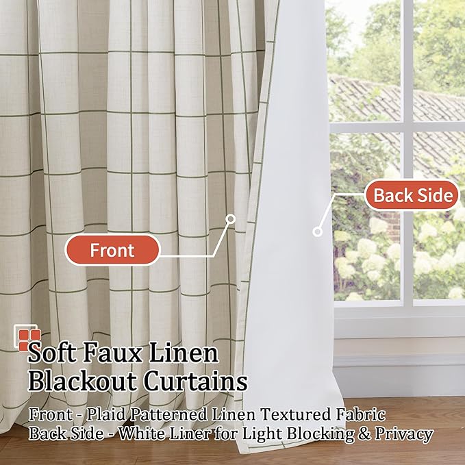 Lajode Plaid Patterned Curtains Thermal Insulated