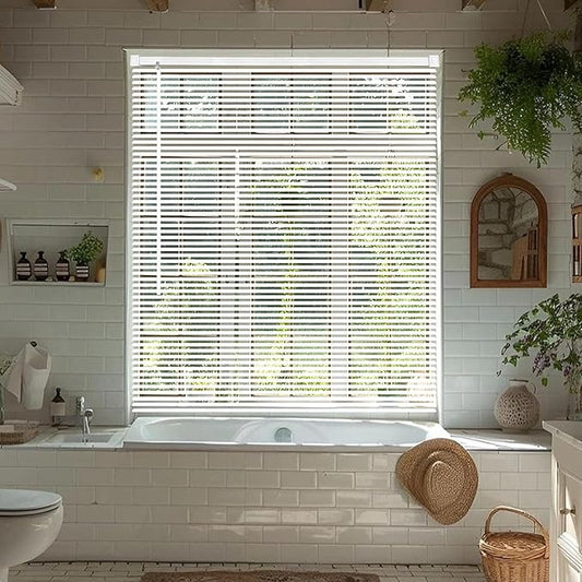 Cordless Vinyl Mini L Blinds 34" W x 72" H, Light Filtering, Arrive 1/2 Inch