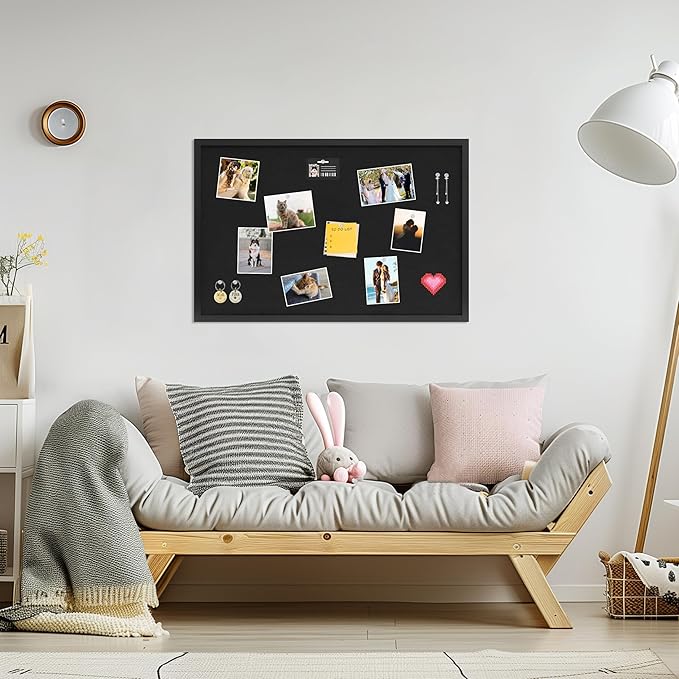 DAHAPYBOO Cork Board with Linen Black 2Pack, Bulletin Board 30"x20", Corkboards