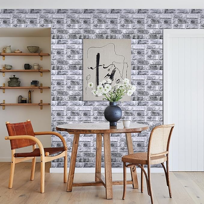 Commomy 3D Faux Brick Wall Panels Peel and Stick