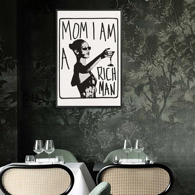 Mom I Am A Rich Man Aesthetic Retro Music Goblet Poster Feminist canvas Wall