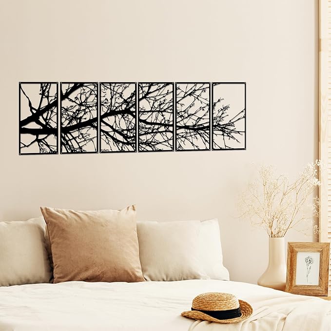 Rajukit Large Metal Wall Art Sculpture,Tree of Life Design,Rust-Resistant Indoor/Outdoor Wall Decor for Living Room,Bedroom,Hallway,Modern Home Decor