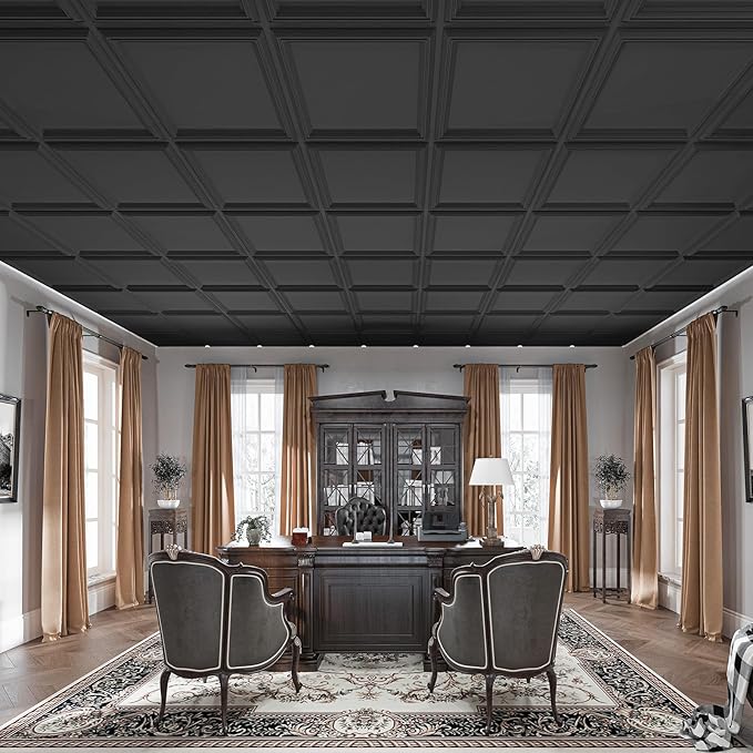 Art3d 12-Pack Drop Relief Ceiling Tiles