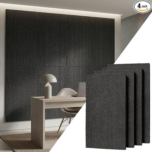 VooBang 4 Pack 3D Wall Panels, Waterfall Stone Texture PU Wall Panels, Accent