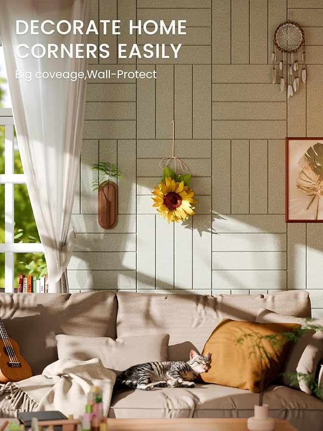 Bumusty Large Cork Board Alternative-48 x 36" Felt Bulletin Board Tiles