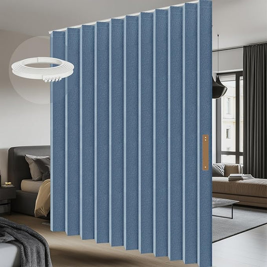 Room Divider Curtain Sets with Flexible Ceiling Track, Privacy Soundproof