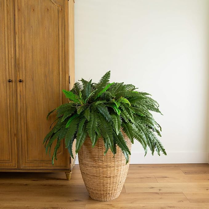 Nearly Natural 48in Artificial Boston Fern, Large Faux Greenery