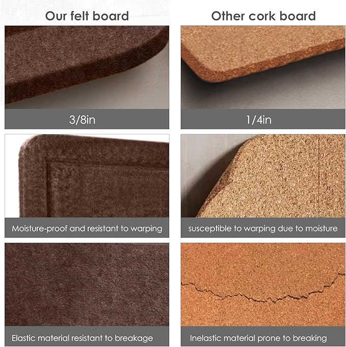 Bulletin Board, 24 x 18 inches Felt Board Decorative Pin Board, Cork Board