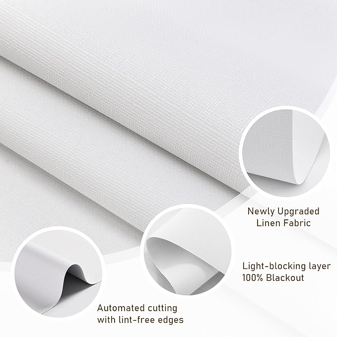 AOSKY Custom Linen Roller Blinds Shades