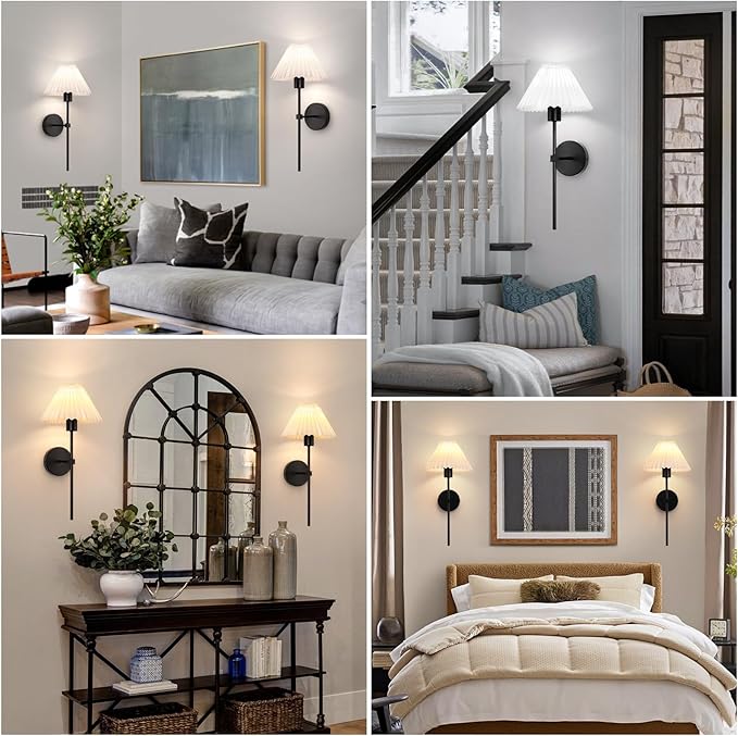 Rechargeable Battery Operated Wall Sconces Sets of 2, 15 Colors Wireless Wall