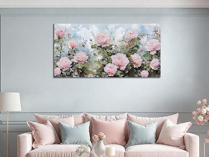 Ardemy Flower Wall Art Canvas Art Wall Decor, Floral Painting Textured Picture