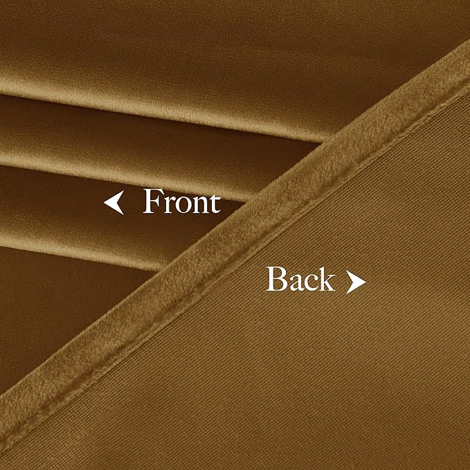 NICETOWN Gold Brown Velvet Curtains, Luxury and Soft Thermal Insulated Velvet