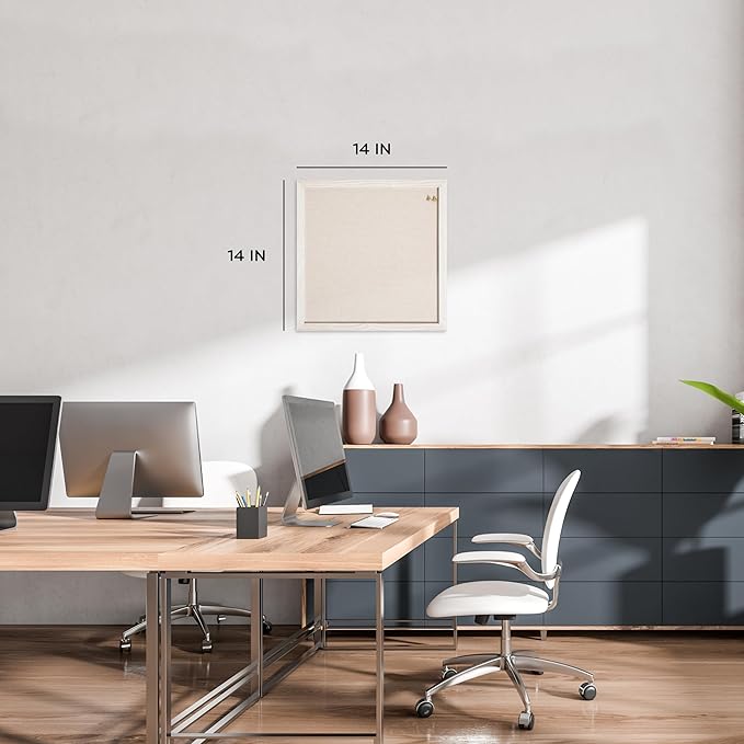 U Brands Rustic Linen Bulletin Board, Industrial Grade Pinning Surface
