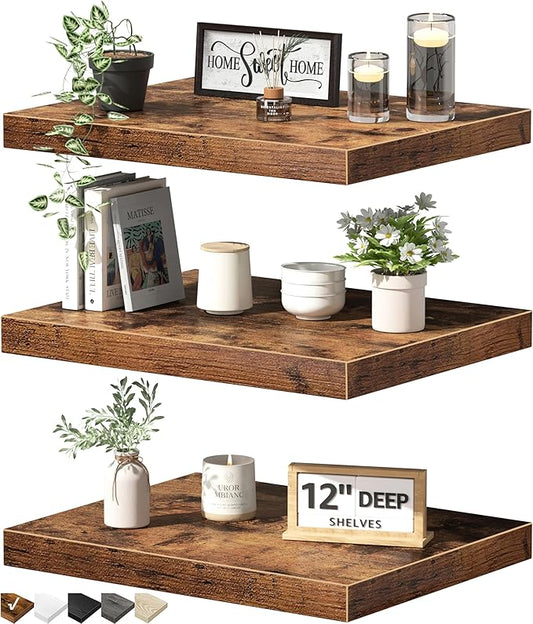 QEEIG 12" Deep Floating Shelves