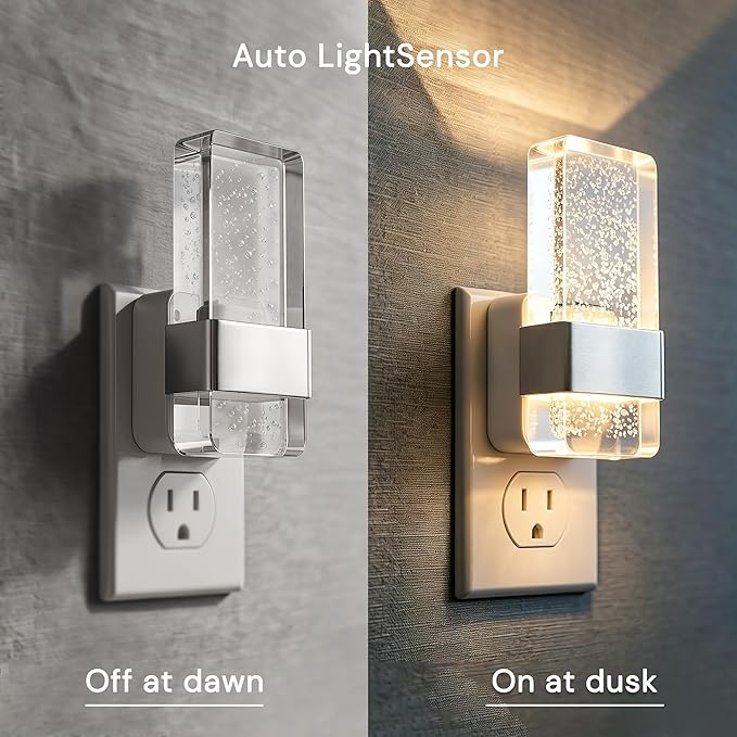 L LOHAS LED Night Light, Dimmable Night Lights Plug into Wall, 2 Pack Acrylic