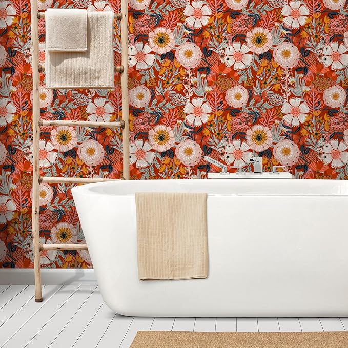 HAOKHOME Boho Peel and Stick Wallpaper Floral Wall Paper Removable