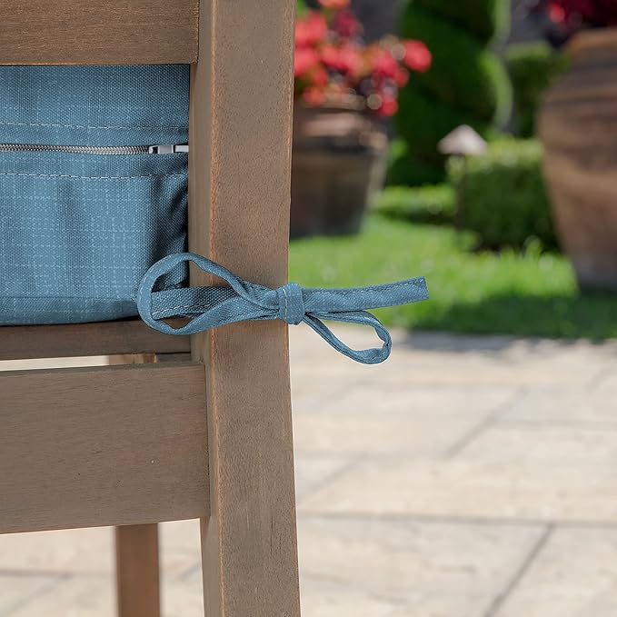 Arden Outdoor Deep Seat Cushion Set (2-Pack), 24 in x 24 in, Weather-Proof, Rain-Proof, Fade Resistant Patio Cushion for Chair, Sofa, and Couch French Blue Texture
