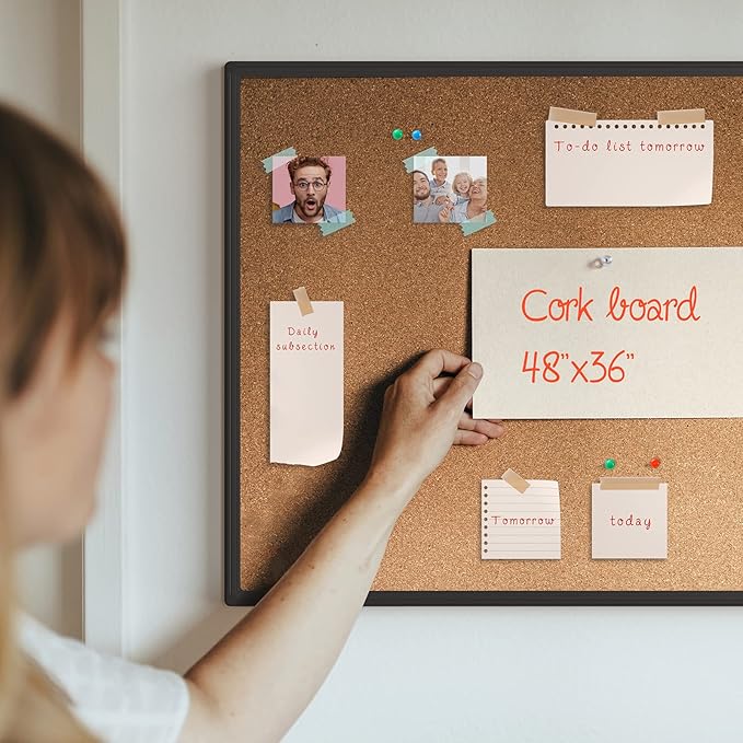 Bulletin Board 48 x 36, Large Wall Mounted Notice Board