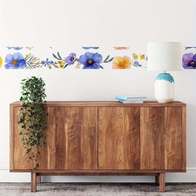 HOMETITUTE Wallpaper Border 4x196 Inch Peel and Stick Wall Border Wallpaper