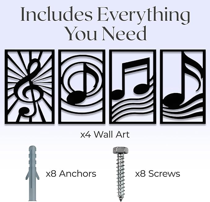 GALLERY GRACE Metal Wall Art Decor – 11" x 16" Set of 4 Single Line Abstract