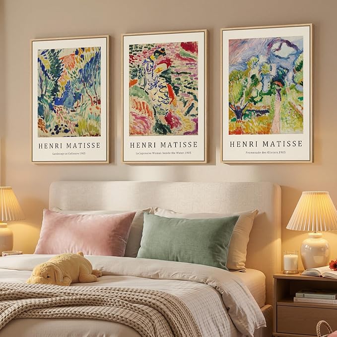 Large Framed Matisse Wall Art for Living room, Retro Vintage Matisse Famous