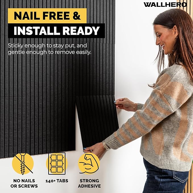 WALLHERO Large Bulletin Board, Tack Board, Cork Board Alternative