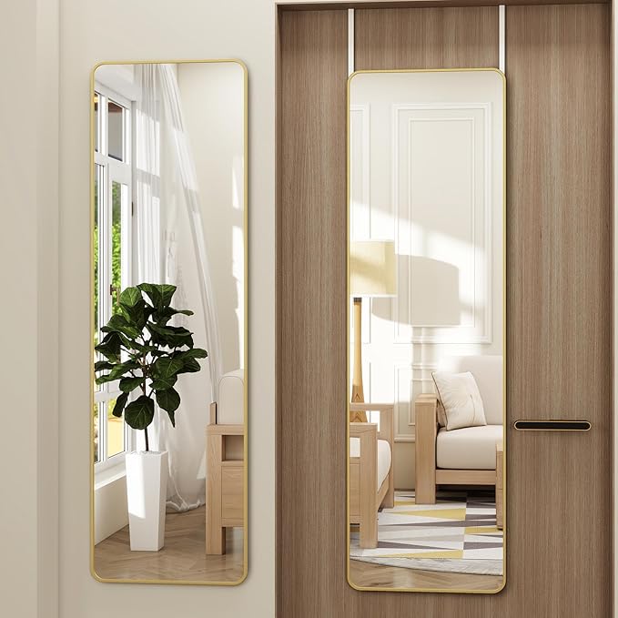 Full Length Door Mirror 14x48, Metal Frame