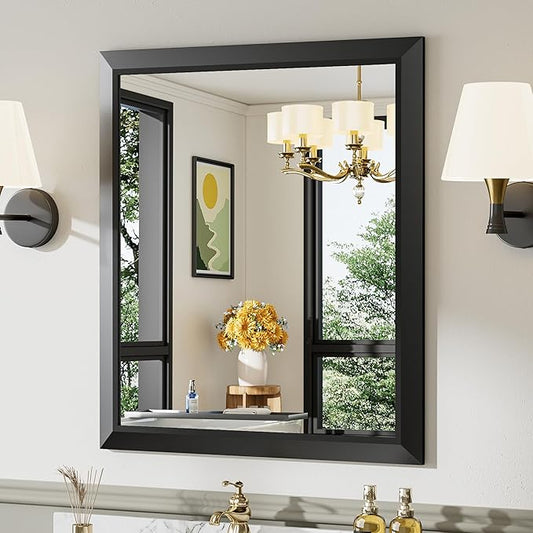 Briivue 28x32 Inch Black Bathroom Mirror