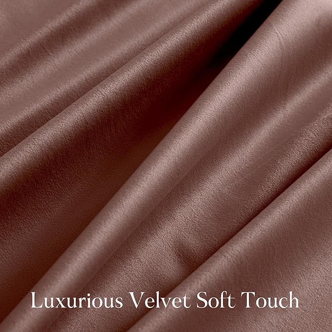 NICETOWN Pink Velvet Curtains 120 inches