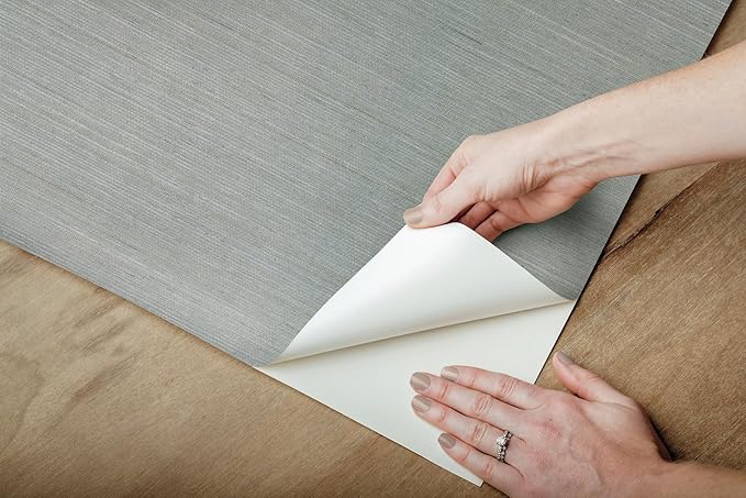 York Wallcoverings Natural Sisal Slate Peel and Stick Grasscloth Wallpaper