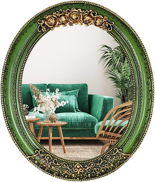 Oval Resin Vintage Mirror, Wall Mounted Decorative Mirror