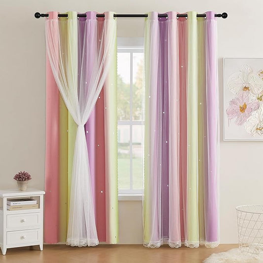 XiDi Pink Blackout Curtains for Bedroom Decor