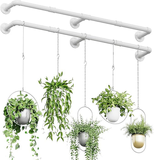 Bamworld Window Plant Hanger Indoor 63in 2PCS Hanging Planters