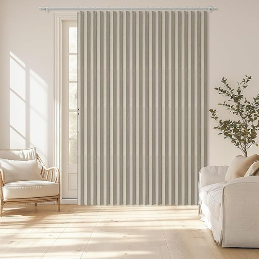 AJAZZ Blackout Accordion Door Curtain 98"x106" Cream White
