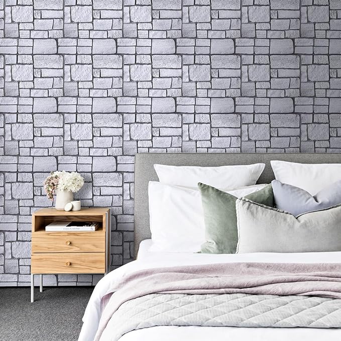 COMSTICKC 3D Faux Stone Wall Panel, Peel and Stick Tiles, Self-Adhesive PVC