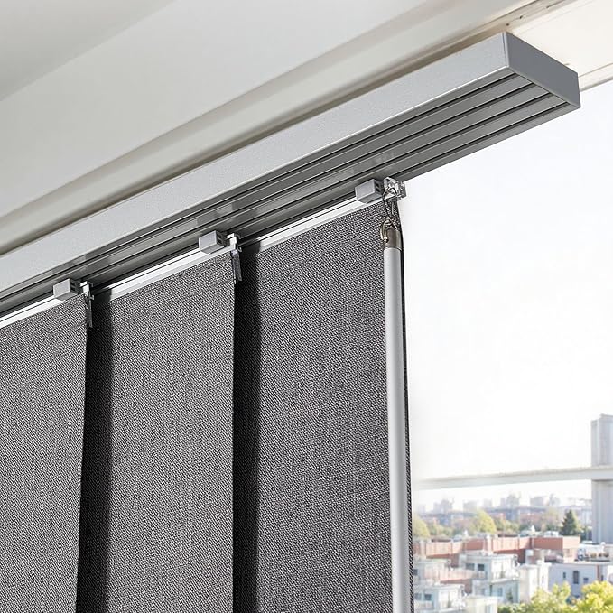 VEVOR Panel Track Blinds, Extendable Track from 45.8 in to 86 in W, Trimmable