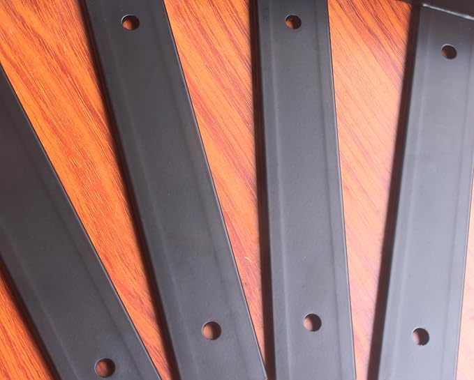 2 Pack - 8 inch Black Hidden L Shelf Bracket Iron Floating Shelf Brackets