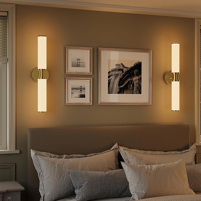 Rayogale Battery Operated Wall Sconce Set of 2, Modern Rechargeable Wall Lights
